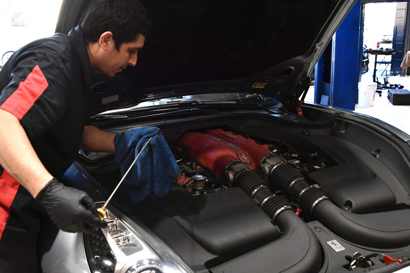 Ferrari engine oil change