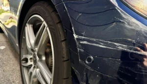 bumper scratches on a Mercedes E350