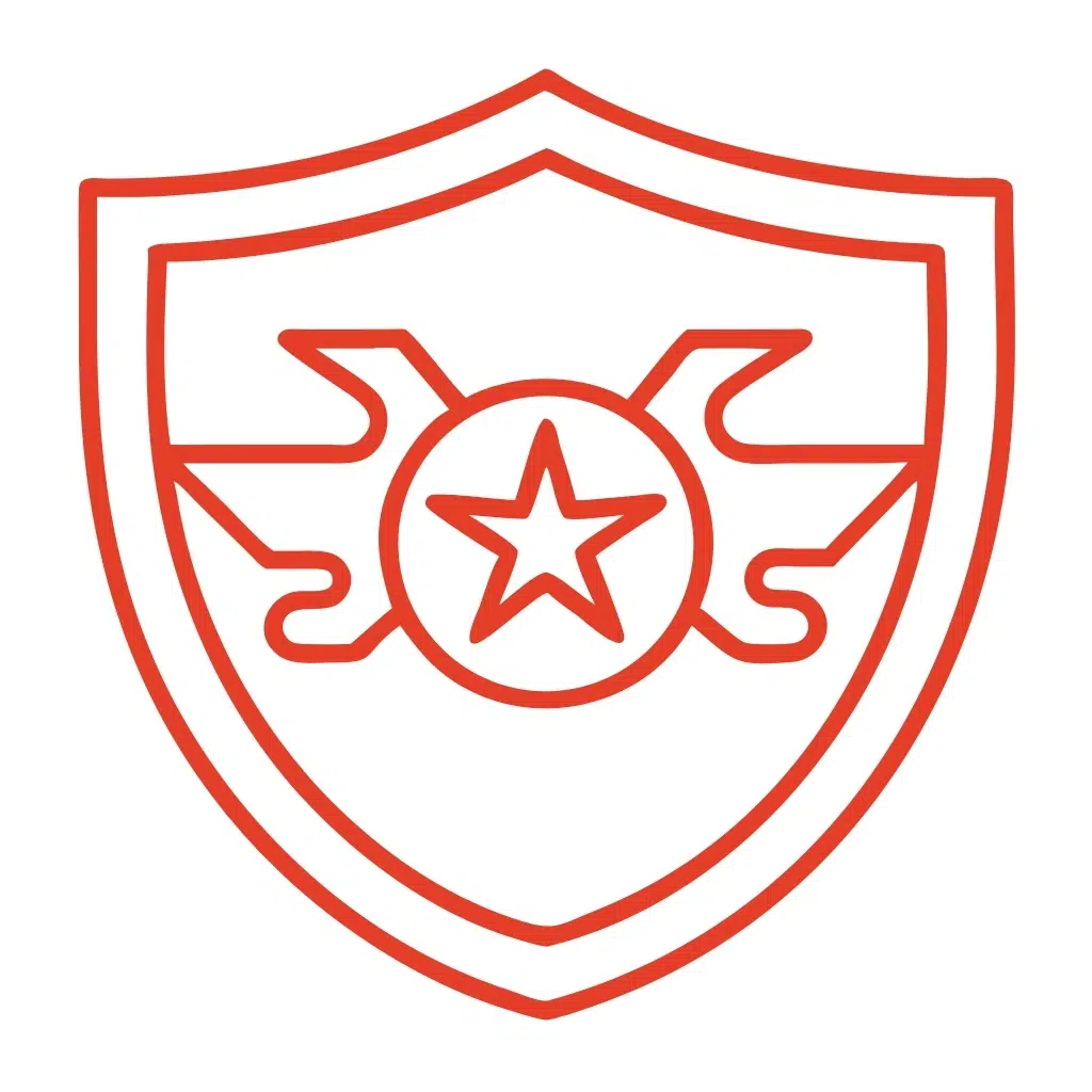 Shield with star and Bentley parts being restored inside