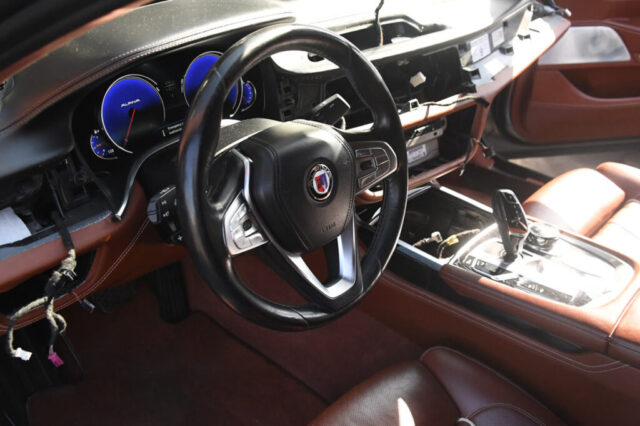 Ongoing dashboard repair on Alpina B7 at European Auto Service Interior of Alpina B7 during electronic and dashboard repairs at European Auto Service, LA