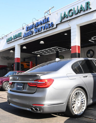 BMW Alpina B7 parked outside European Auto Service Alpina B7 with performance wheels outside European Auto Service in Reseda, Los Angeles