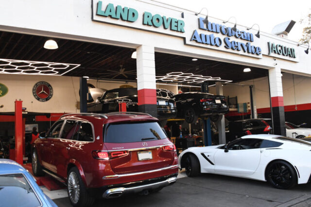 Maybach GLS600 Being Serviced at European Auto Service Reseda Rear view of Maybach GLS600 SUV at European Auto Service in Reseda, Los Angeles