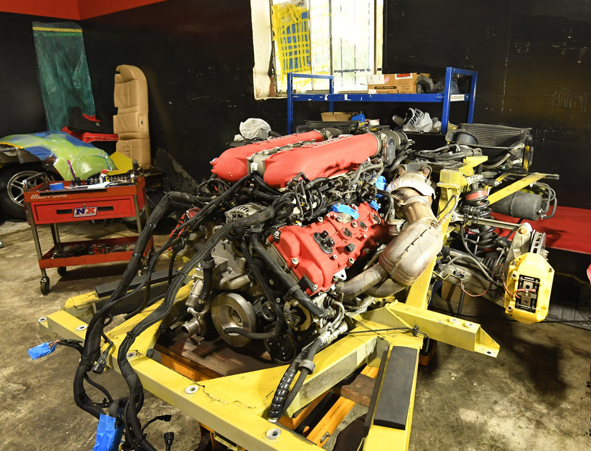 Ferrari V8 engine repair and calibration at European Auto Service in Los Angeles