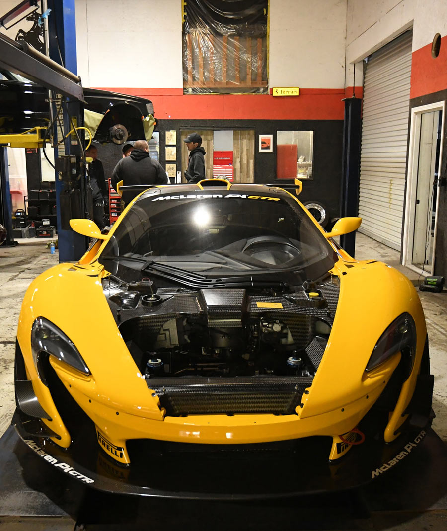 McLaren P1 GTR track car at European Auto Service in Reseda